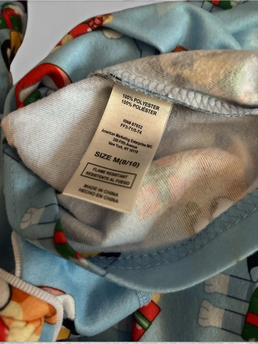 Light Blue Kids Holiday Dog Print Pajama Set- Blue